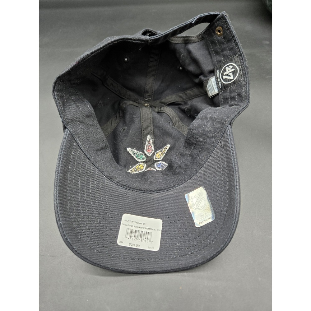 Chicago Blackhawks 47 Member Clean Up Hat Black Adjustable NHL - Picture 4 of 9